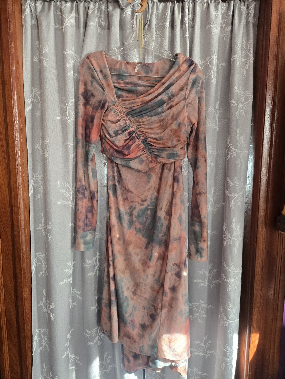 Free People Supernova Tie-Dye Long Sleeve Crop & Long Skirt Set Size Medium